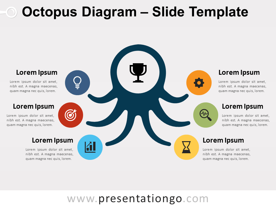 Diagrama de Pulpo Gratis Para PowerPoint Y Google Slides