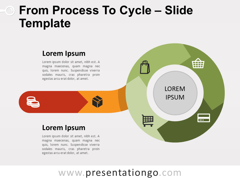 Plantilla de Proceso a Ciclo Diagrama Gratis Para PowerPoint Y Google Slides