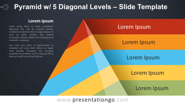 Pirámide Con 5 Niveles Diagonales Diagrama Gratis Para PowerPoint Y Google Slides