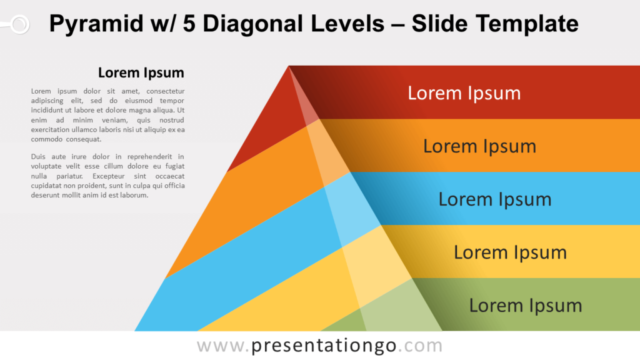Pirámide Con 5 Niveles Diagonales Diagrama Gratis Para PowerPoint Y Google Slides