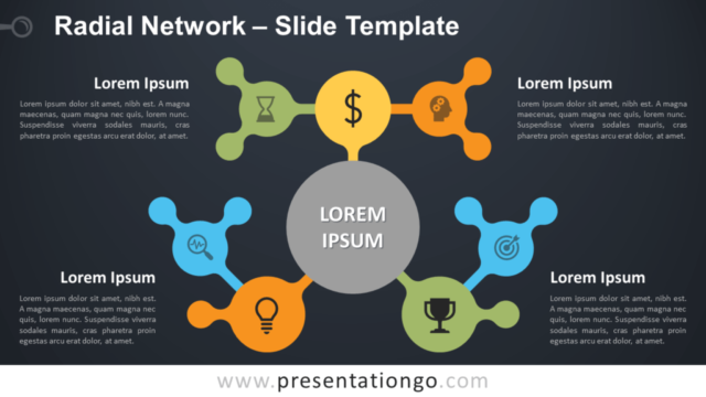 Red Radial Con 3 Niveles Diagrama Gratis Para PowerPoint Y Google Slides