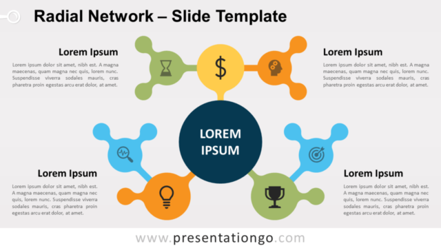 Red Radial Con 3 Niveles Diagrama Gratis Para PowerPoint Y Google Slides