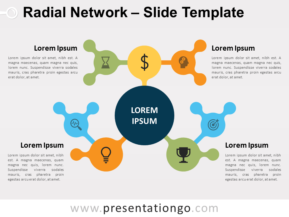 Red Radial Con 3 Niveles Diagrama Gratis Para PowerPoint Y Google Slides