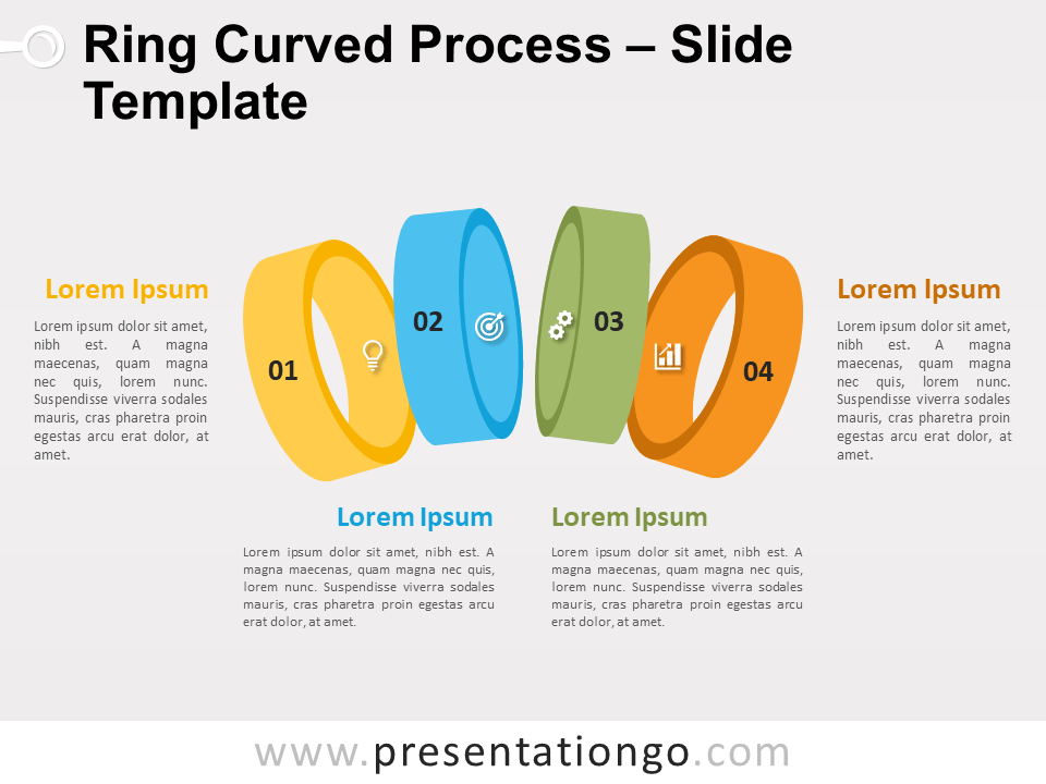 Anillo de Proceso Curvo Gráfico Gratis Para PowerPoint Y Google Slides