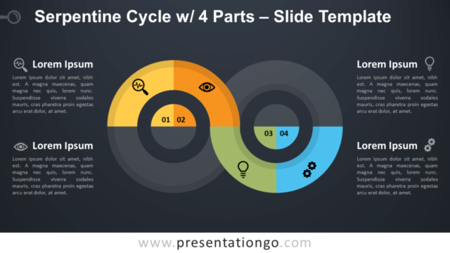 Ciclo Serpentina Con 4 Partes Diagrama Gratis Para PowerPoint Y Google Slides