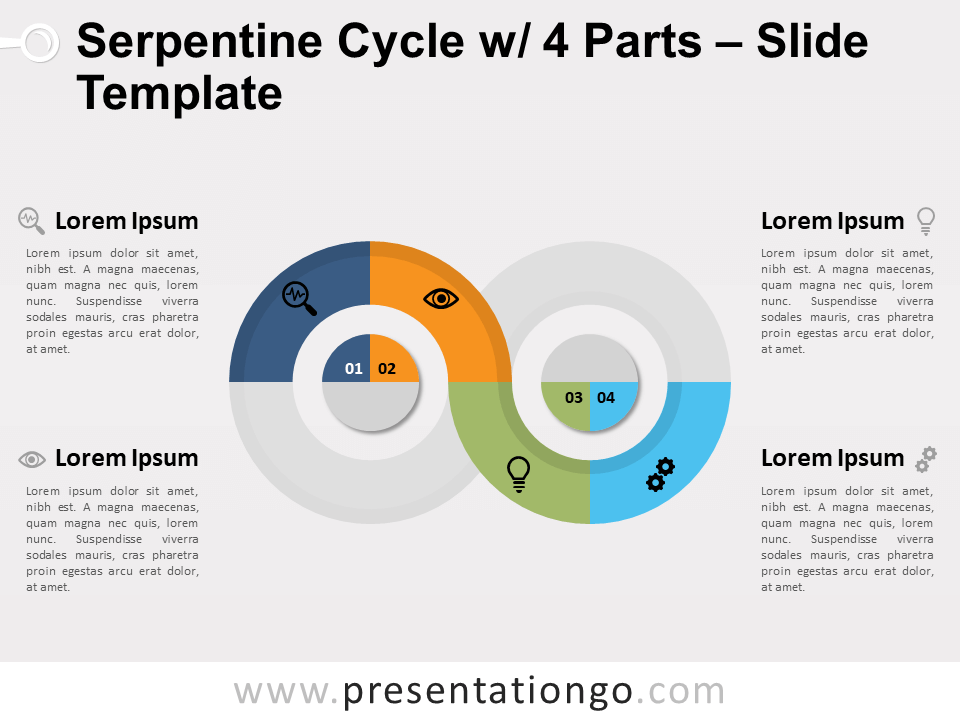 Ciclo Serpentina Con 4 Partes Diagrama Gratis Para PowerPoint Y Google Slides