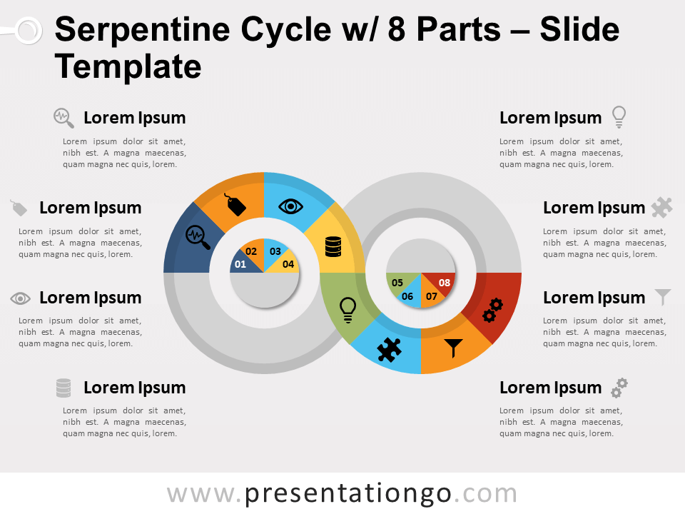 Ciclo de Serpiente Con 8 Partes Diagrama Gratis Para PowerPoint Y Google Slides