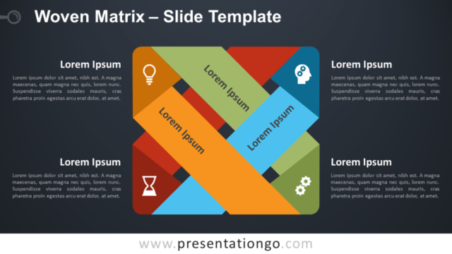 Matriz Tejida Diagrama Gratis Para PowerPoint Y Google Slides