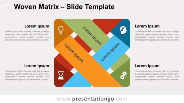 Matriz Tejida Diagrama Gratis Para PowerPoint Y Google Slides