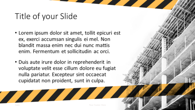 Plantilla Gratis de Construcción Para PowerPoint Y Google Slides - Diapositiva de Título Y Contenido