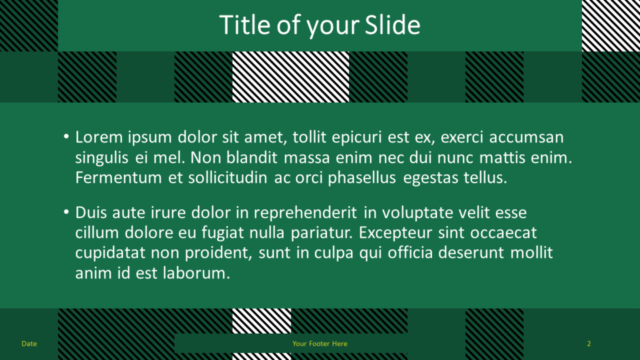 Plantilla Tartán Gratis Para PowerPoint Y Google Slides - Diapositiva de Título Y Contenido