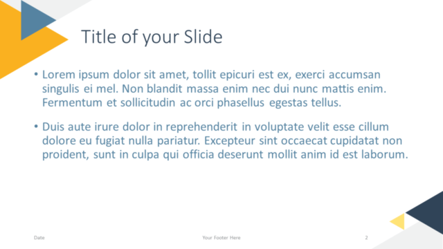 Plantilla de Triángulos Modernos Gratis Para PowerPoint Y Google Slides - Diapositiva de Título Y Contenido