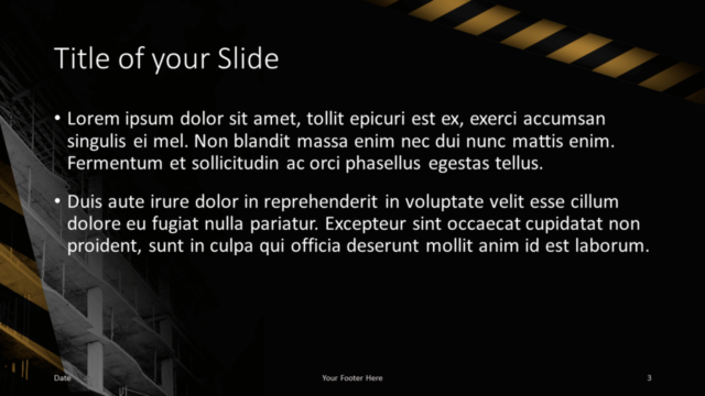 Plantilla Gratis de Construcción Para PowerPoint Y Google Slides - Diapositiva de Título Y Contenido