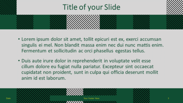 Plantilla Tartán Gratis Para PowerPoint Y Google Slides - Diapositiva de Título Y Contenido