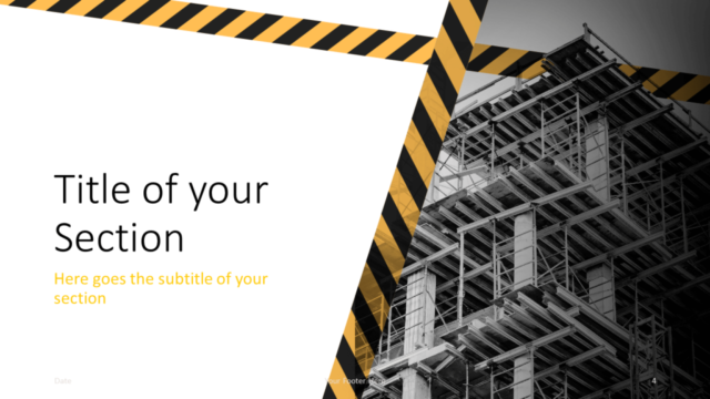 Plantilla Gratis de Construcción Para PowerPoint Y Google Slides - Diapositiva de Sección