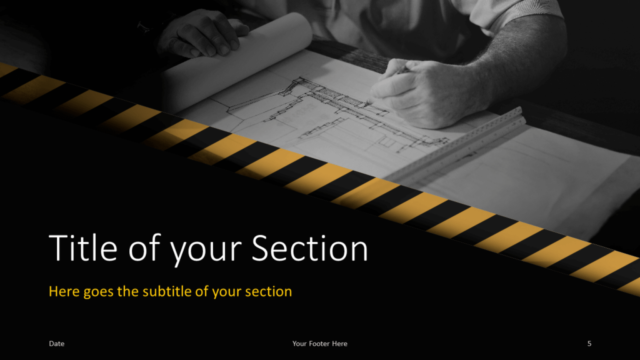 Plantilla Gratis de Construcción Para PowerPoint Y Google Slides - Diapositiva de Sección
