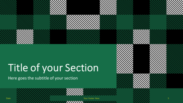 Plantilla Tartán Gratis Para PowerPoint Y Google Slides - Diapositiva de Sección