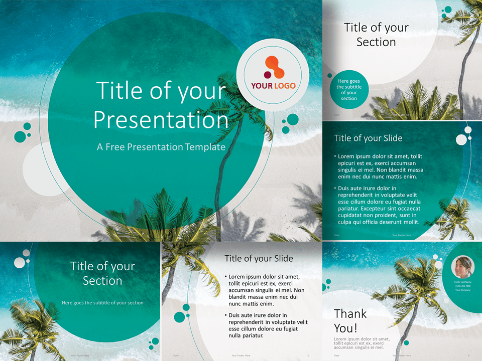 Plantilla Gratis de Playa Para PowerPoint Y Google Slides