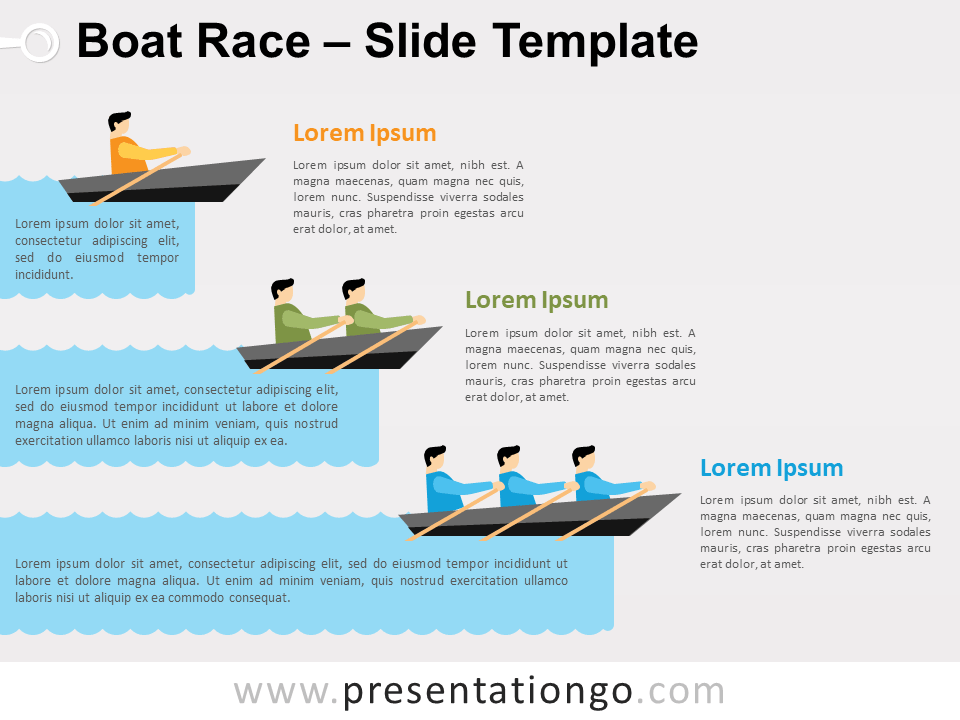 Infografía Gratis de Carrera de Botes Para PowerPoint Y Google Slides