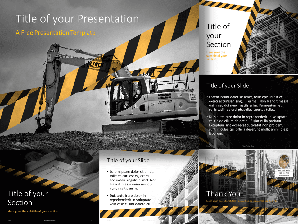 Plantilla Gratis de Construcción Para PowerPoint Y Google Slides