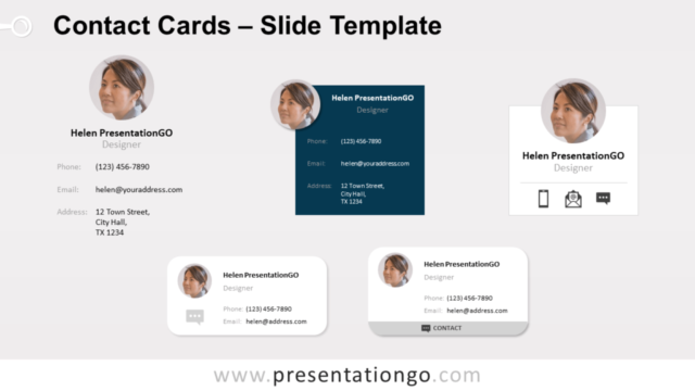 Tarjetas de Contacto Gráfico Gratis Para PowerPoint Y Google Slides