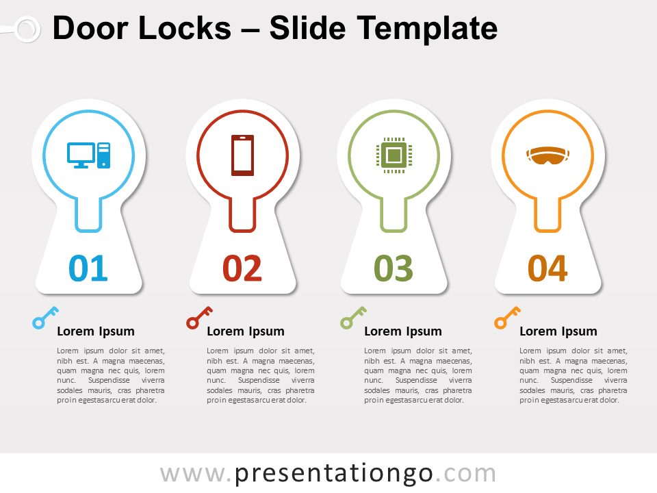 Cerraduras de Puerta Gráfico Gratis Para PowerPoint Y Google Slides