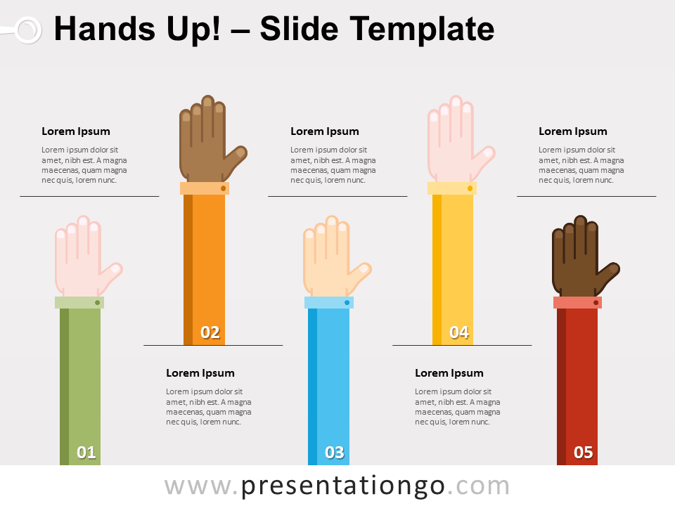 Manos Arriba Gráfico Gratis Para PowerPoint Y Google Slides