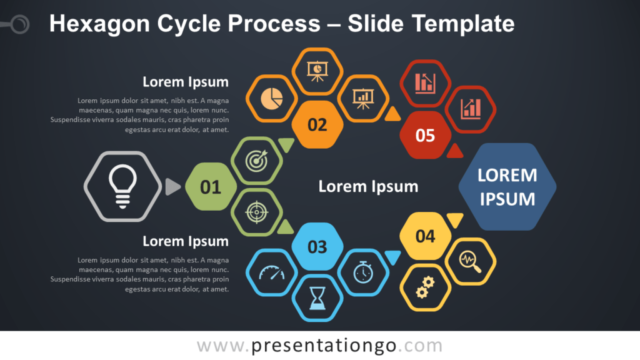 Proceso de Ciclo de Hexágonos Diagrama Gratis Para PowerPoint Y Google Slides