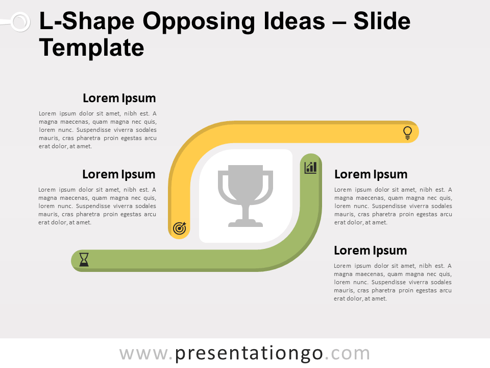 Ideas Opuestas en Forma de L Gráfico Gratis Para PowerPoint Y Google Slides