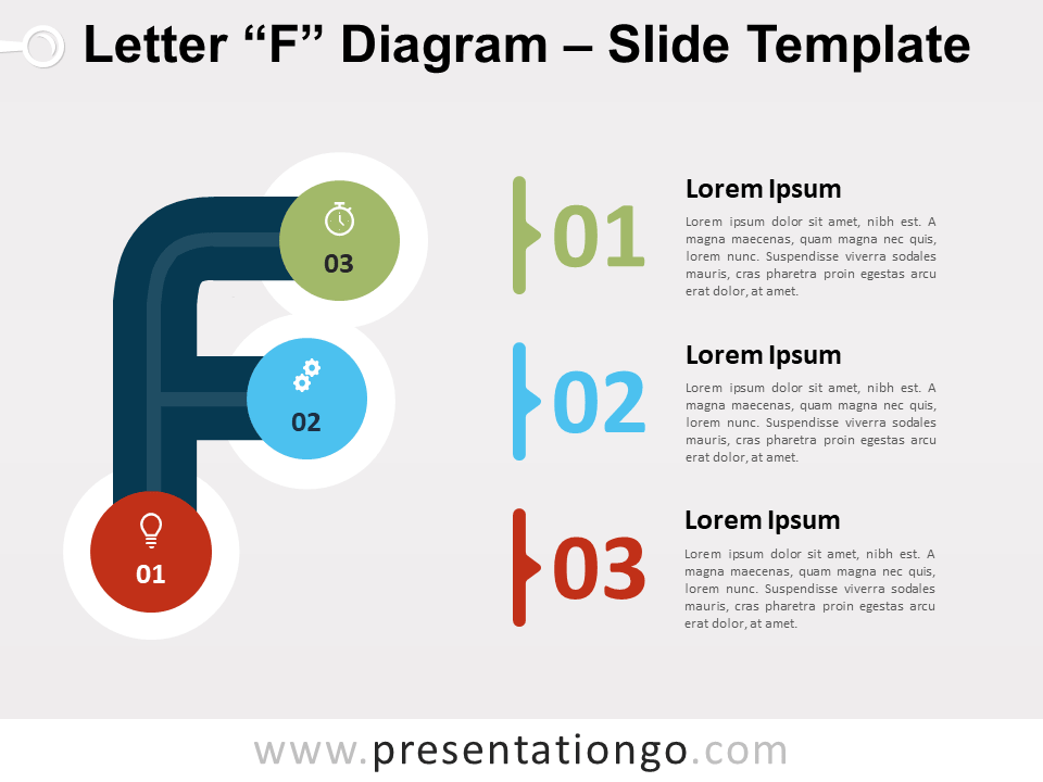 Diagrama Gratis de la Letra F Para PowerPoint Y Google Slides