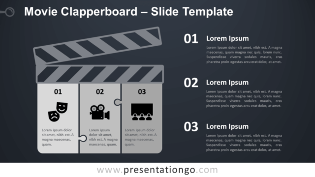 Claqueta de Película Gráfico Gratis Para PowerPoint Y Google Slides