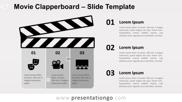 Claqueta de Película Gráfico Gratis Para PowerPoint Y Google Slides