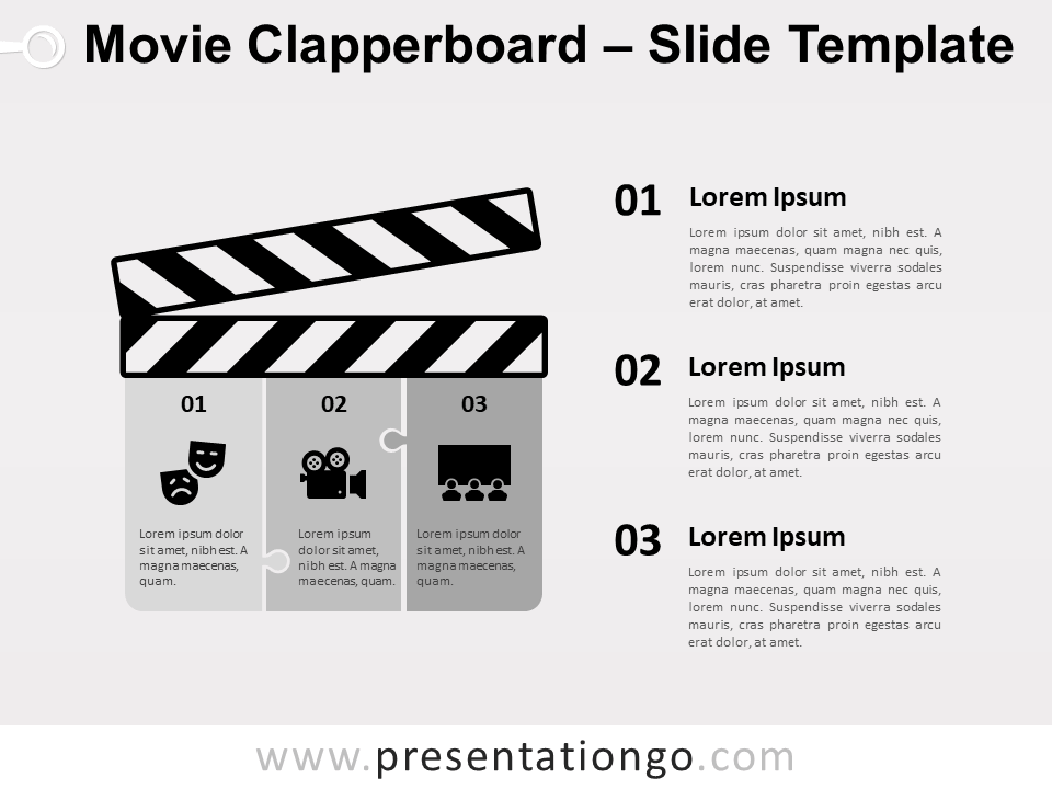 Claqueta de Película Gráfico Gratis Para PowerPoint Y Google Slides