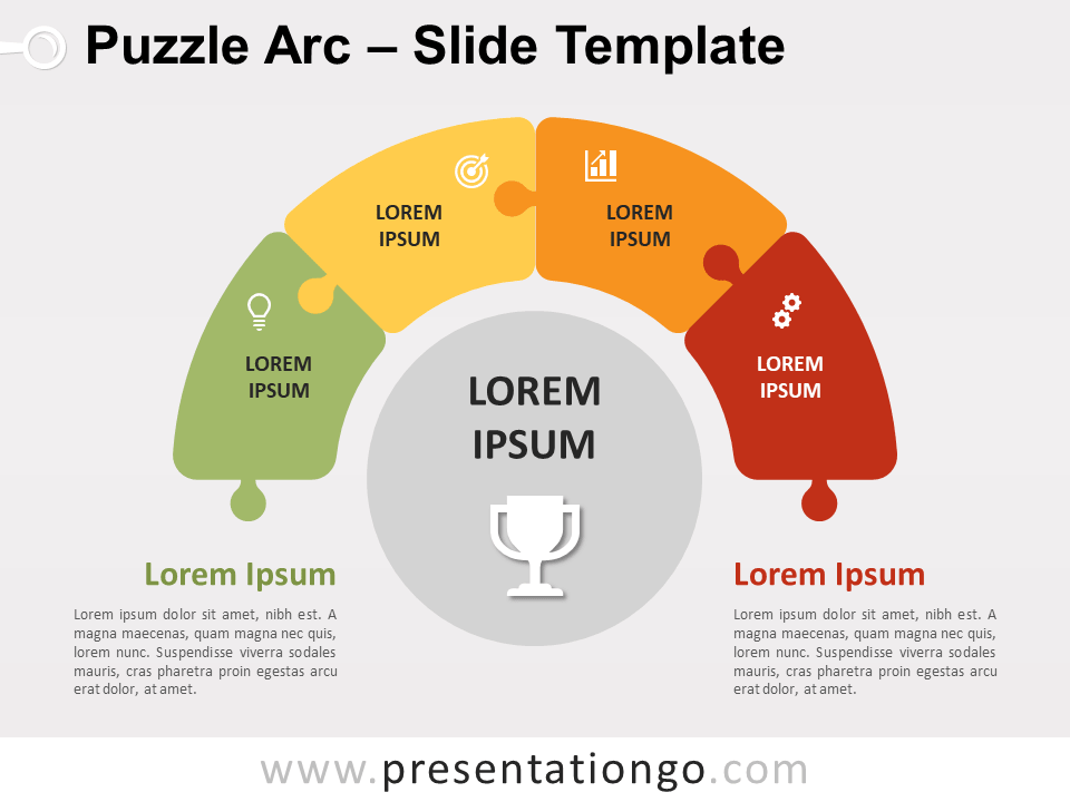 Arco de Rompecabezas Diagrama Gratis Para PowerPoint Y Google Slides