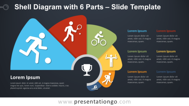 Diagrama de Concha Con 6 Partes Gratis Para PowerPoint Y Google Slides