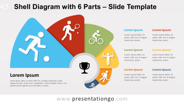 Diagrama de Concha Con 6 Partes Gratis Para PowerPoint Y Google Slides