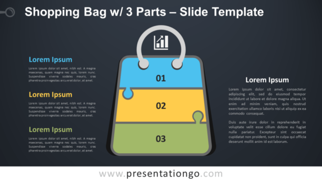 Bolsa de Compras Con 3 Partes Gráfico Gratis Para PowerPoint Y Google Slides