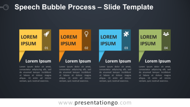 Proceso de Burbujas de Diálogo Gráfico Gratis Para PowerPoint Y Google Slides