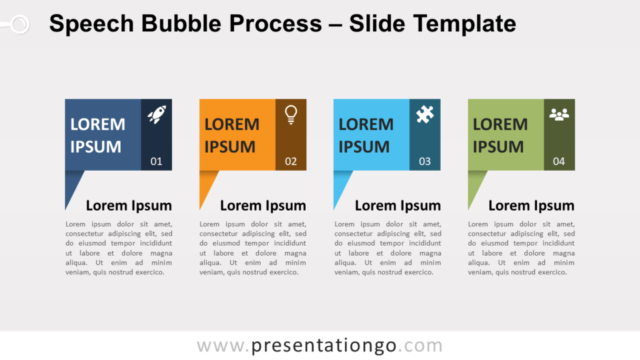 Proceso de Burbujas de Diálogo Gráfico Gratis Para PowerPoint Y Google Slides