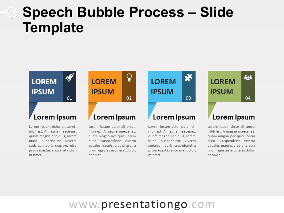 Proceso de Burbujas de Diálogo Gráfico Gratis Para PowerPoint Y Google Slides