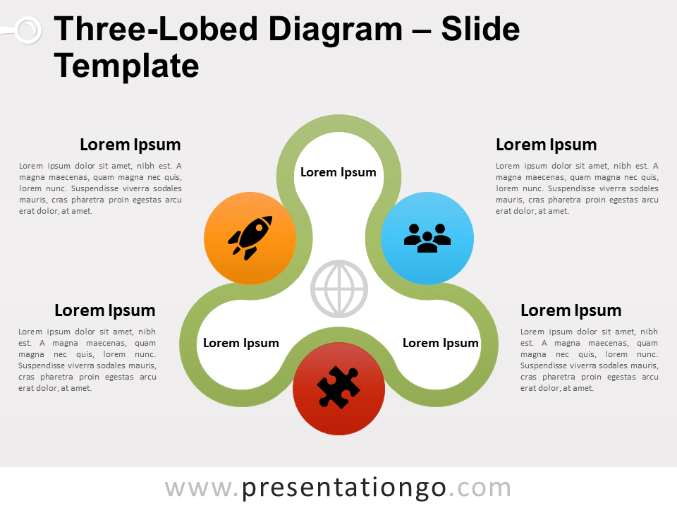 Diagrama de Tres Lóbulos Diagrama Gratis Para PowerPoint Y Google Slides