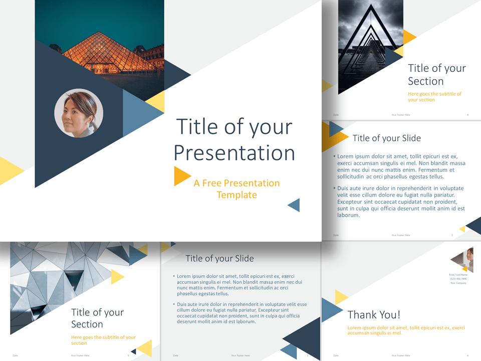 Plantilla de Triángulos Modernos Gratis Para PowerPoint Y Google Slides
