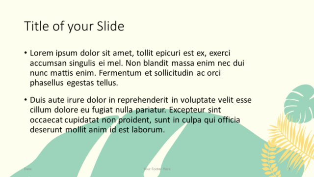 Plantilla de Hojas Pastel Gratis Para PowerPoint Y Google Slides - Diapositiva de Título Y Contenido