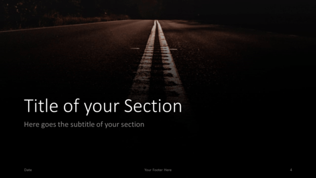 Plantilla Carreteras Oscuras Gratis Para PowerPoint Y Google Slides - Diapositiva de Sección