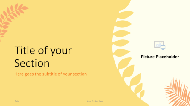 Plantilla de Hojas Pastel Gratis Para PowerPoint Y Google Slides - Diapositiva de Sección