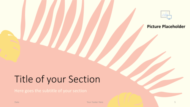 Plantilla de Hojas Pastel Gratis Para PowerPoint Y Google Slides - Diapositiva de Sección