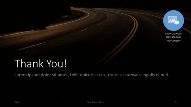Plantilla Carreteras Oscuras Gratis Para PowerPoint Y Google Slides - Diapositiva de ¡Gracias!