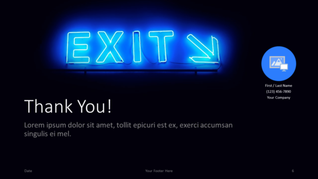 Plantilla Gratis de Luces de Neón Para PowerPoint Y Google Slides - Diapositiva de ¡Gracias!