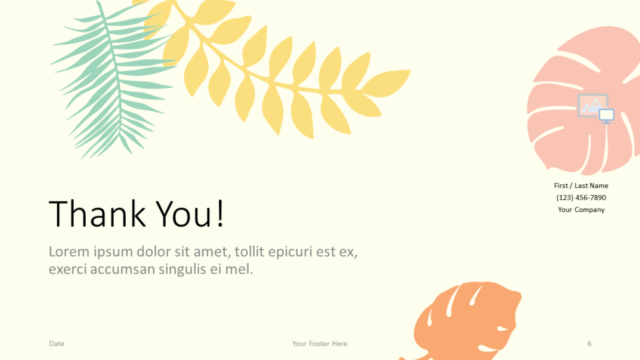 Plantilla de Hojas Pastel Gratis Para PowerPoint Y Google Slides - Diapositiva de ¡Gracias!