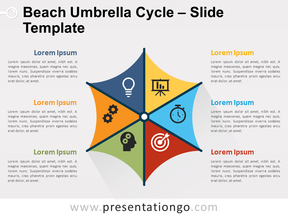 Ciclo de Sombrilla Gráfico Gratis de Playa Para PowerPoint Y Google Slides